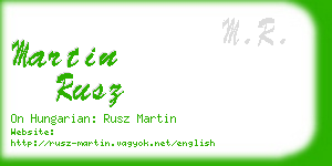 martin rusz business card